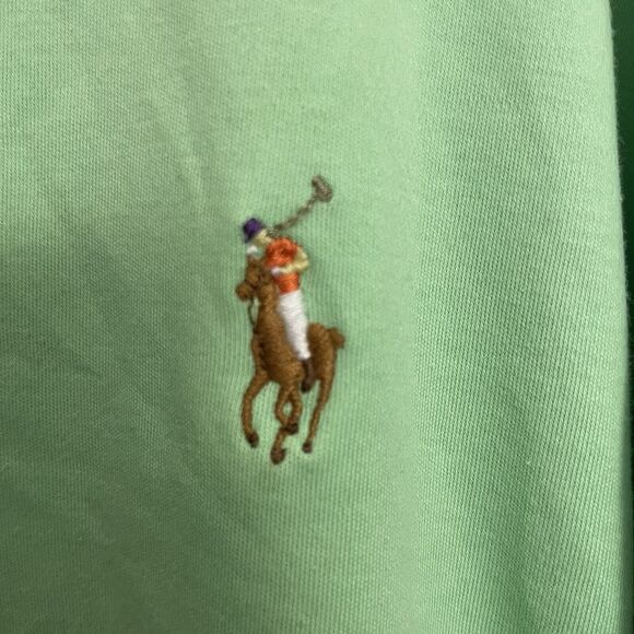 Polo Ralph Lauren Shirt Large L Neon Green Pima Interlock Multi Color Pony Golf - Picture 2 of 13